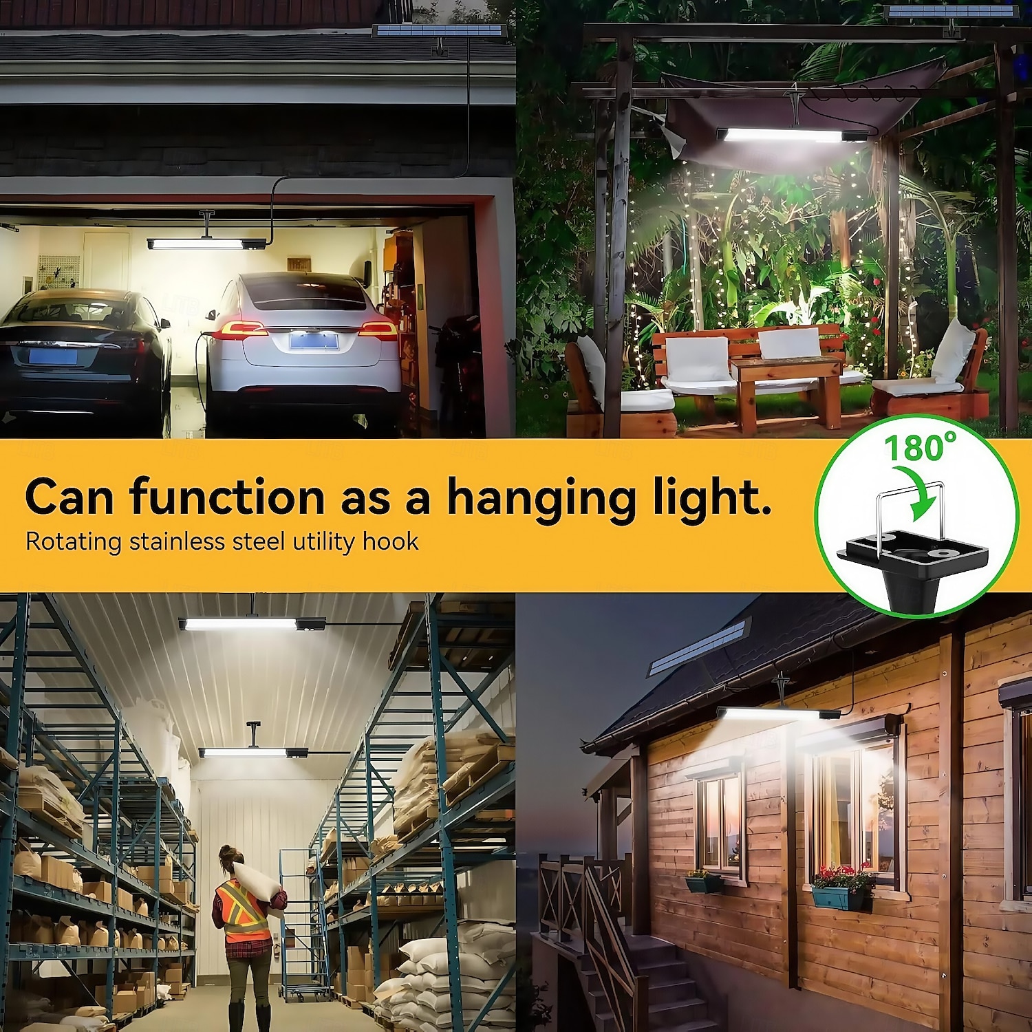 316led buitenzonnestraatverlichting met 3 meter kabel, led split landschap patio tuinverlichting met afstandsbediening, camping buitenzonneschijnwerper, zonne-energie, USB-oplaadbaar, 1 stuk 2025 - $32.99 –P8