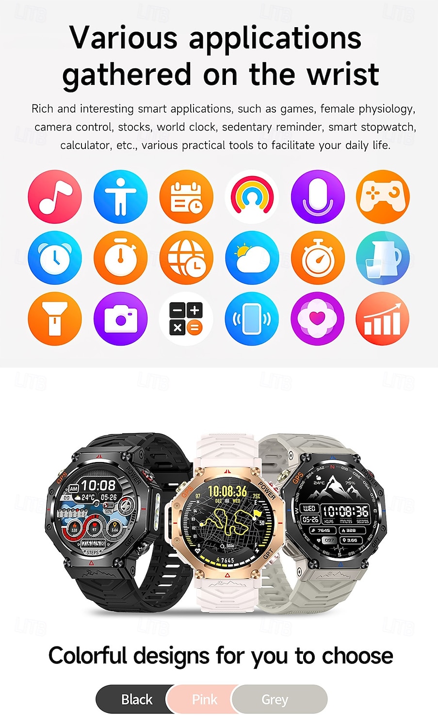 New ChatGPT AI assistant Smart Watch 5ATM Waterproof GPS Built-in Dual-band GNSS Compass Military Sport Smartwatch Men Woman 2025 - $53.99 –P17