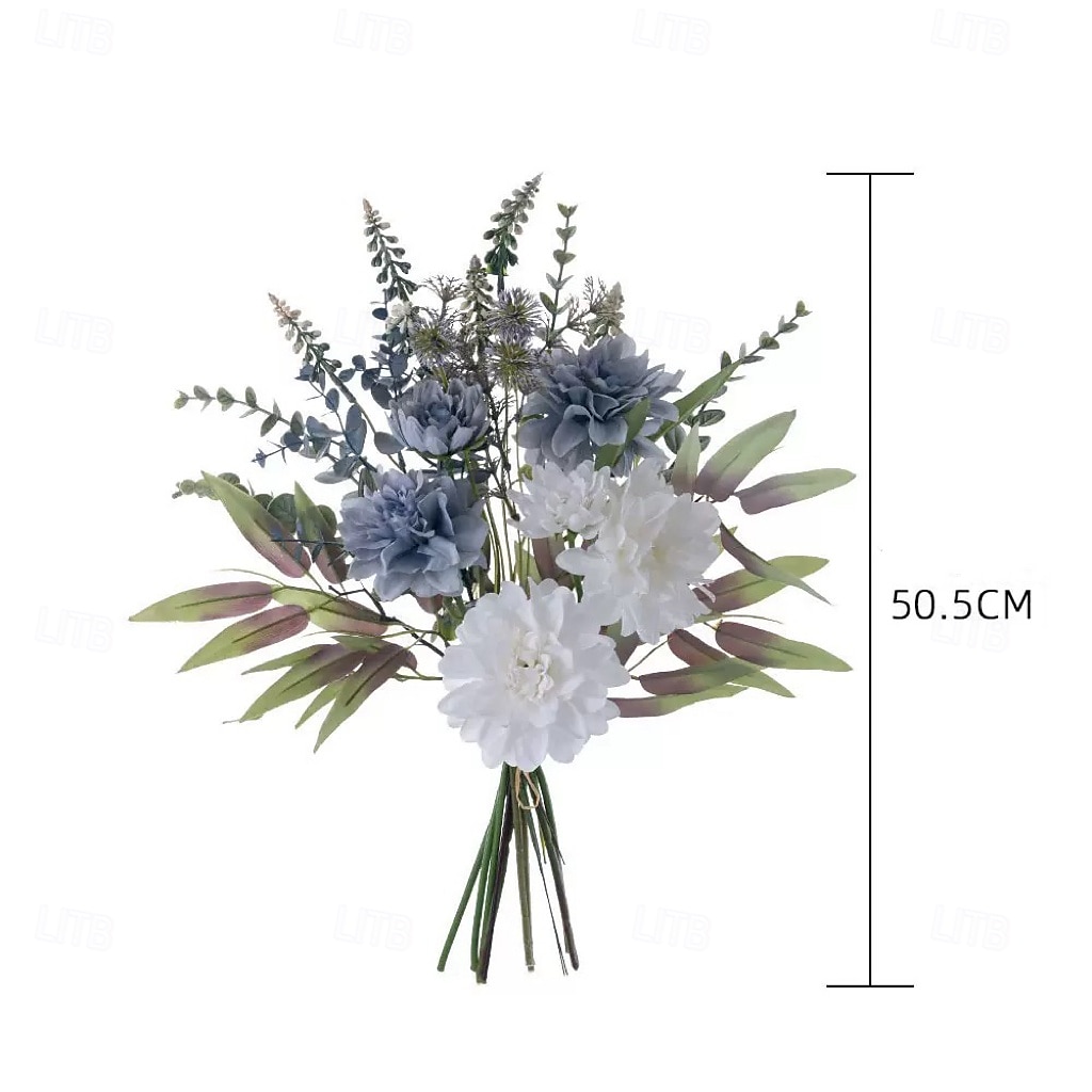 1 bunt kunstig dahliablomsterbukett, falsk grønnsaksblomster til bryllupsdekorasjon, realistisk imitert blomsteroppsats til hjemmet, arrangementet, festens midtpunkt 2025 - $23.99 –P7