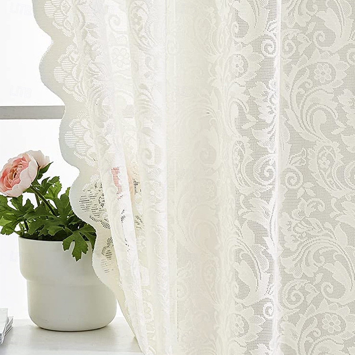 Curtain Drapes French Vintage Lace Sheer Curtains - Decorative Privacy Drapes for Living Room & Bedroom, Room Divider 2026 - $9.49 –P7