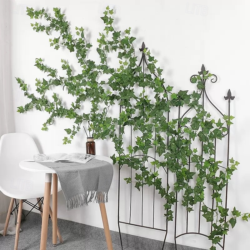 Ghirlanda di edera artificiale, foglie di vite finte, pianta verde di plastica da appendere, 2 m (78,7") per la decorazione delle pareti dei ristoranti, vite con foglie finte per la decorazione di del 2025 a $15.49 –P2