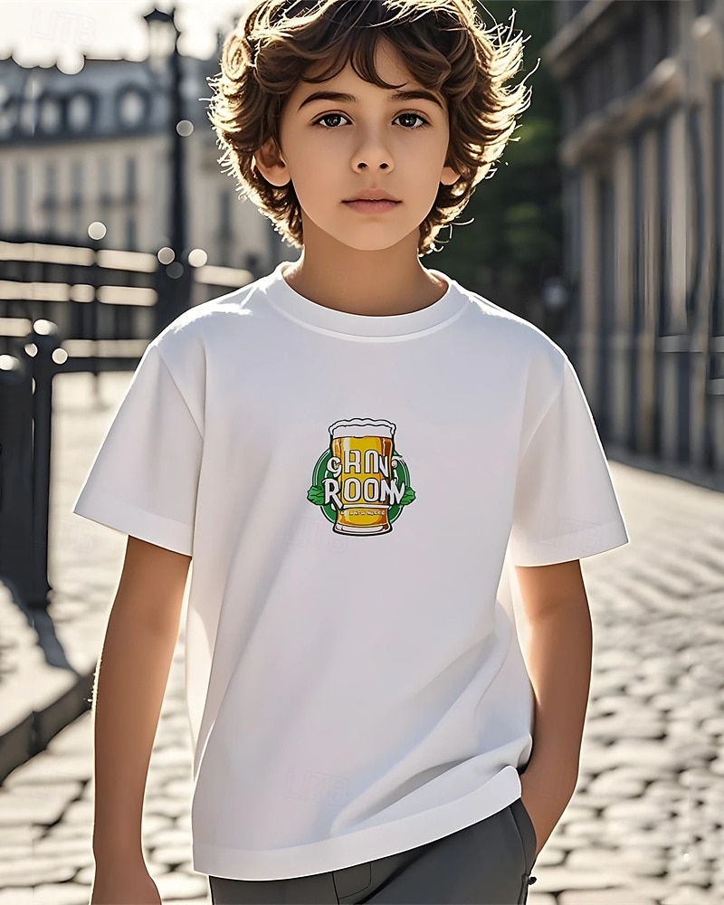 Pojkar 3D Grafisk T-shirt Kortärmad Sommar Vår Mode Grundläggande Barn 4-12 år Rund hals Utomhus Ledigt Dagligen Normal 2025 - zł43.32 –P1
