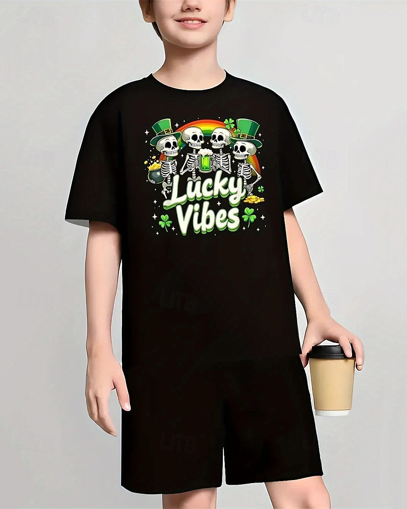 Pojkar 3D Grafisk Dödskalle T-shirt Kortärmad Sommar Vår Mode Grundläggande Barn 4-12 år Rund hals Utomhus Ledigt Dagligen Normal 2025 - $10.99 –P4