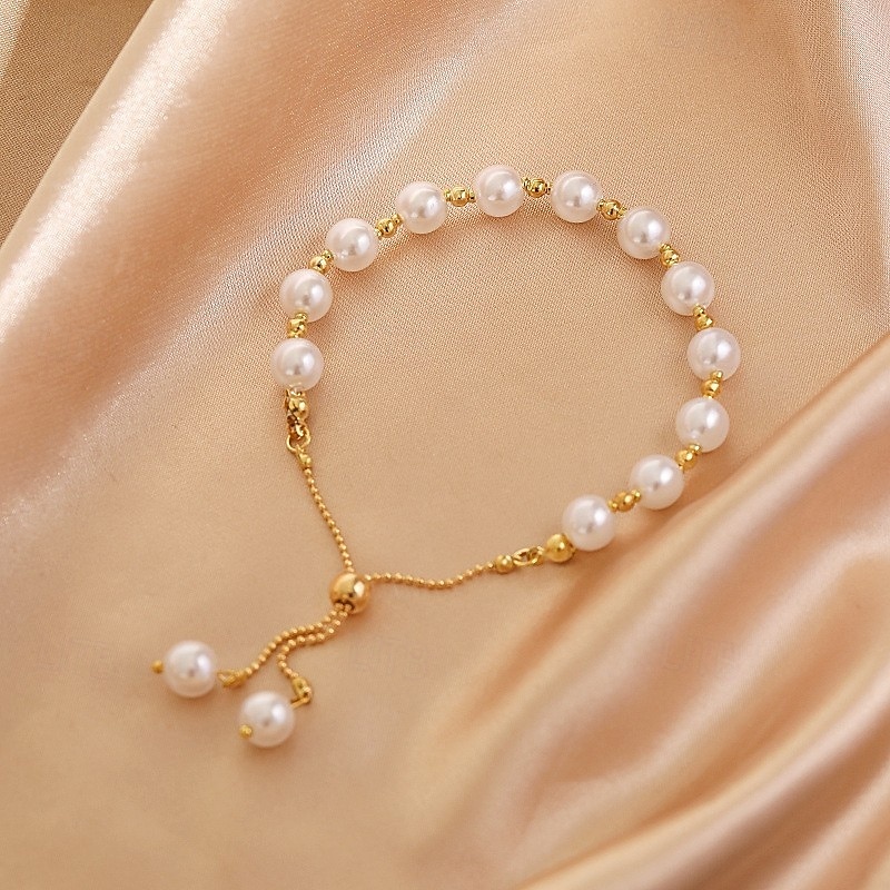 Per donna Bracciale di perline Perline Prezioso Elegante Plastica Gioielli braccialetto Oro Per Feste del 2026 a $11.49 –P5