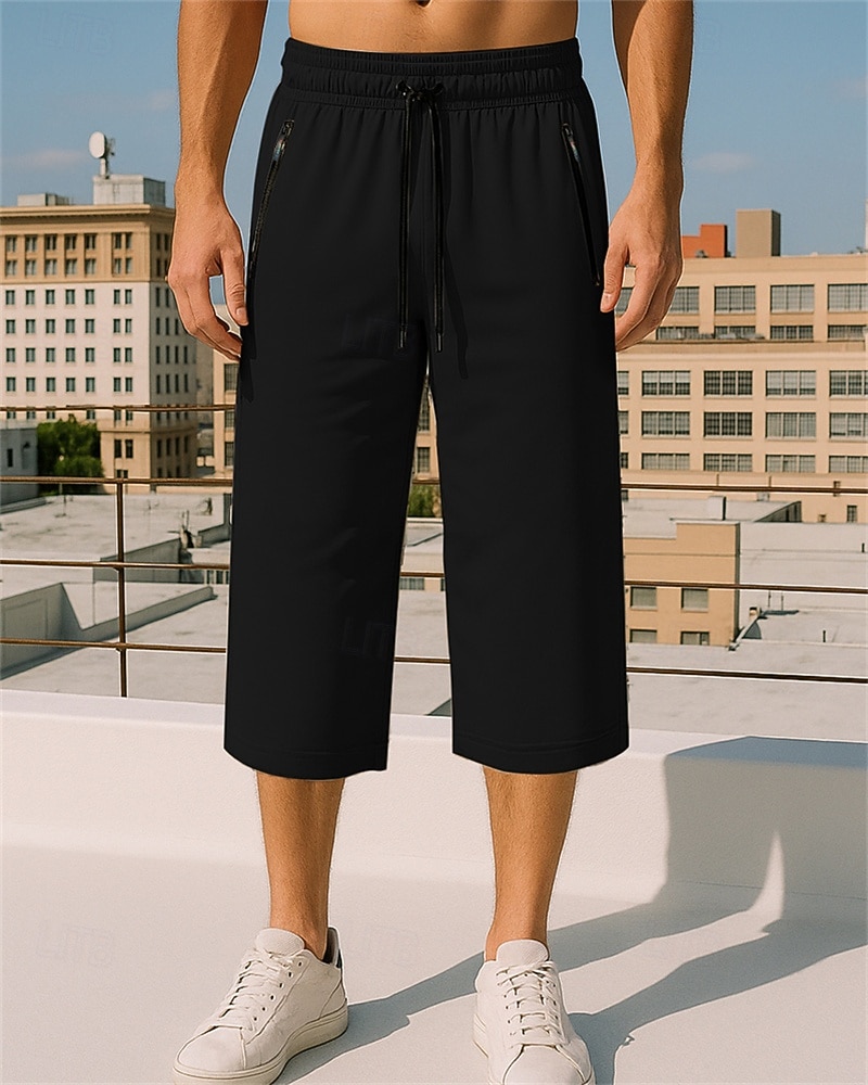 Pánské Běžecké kalhoty Capri Koşu Pantolonları Elastický pas Capri kalhoty Sporty a outdoor Ležérní Lehká váha Prodyšné Tenis Běhání Běh Běžný sportovní oblečení Sportovní oděvy Jednobarevné Čern 2025 - $20.99 –P6