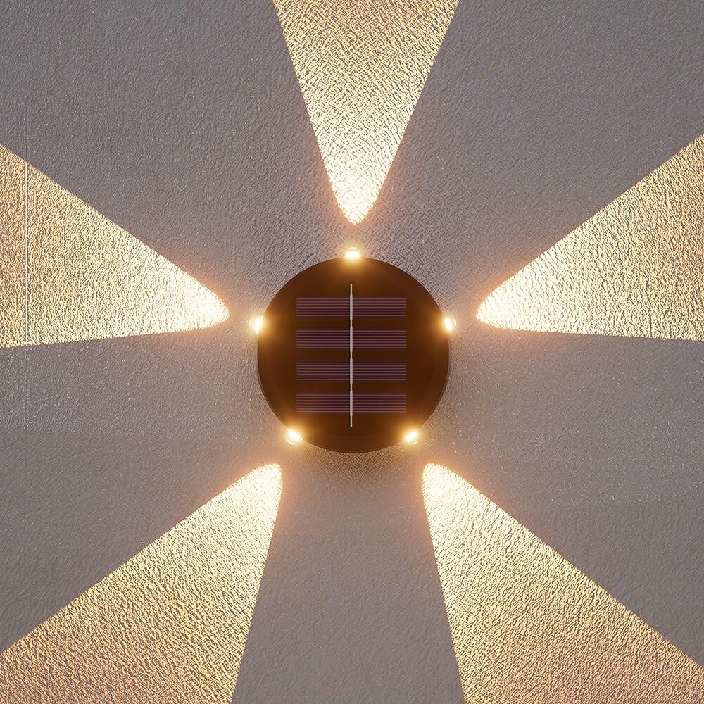 1 lampada da parete solare impermeabile per esterni con 5 fasci LED, illuminazione per cortile, giardino, recinzione, balcone, scala del 2025 a $8.49 –P2