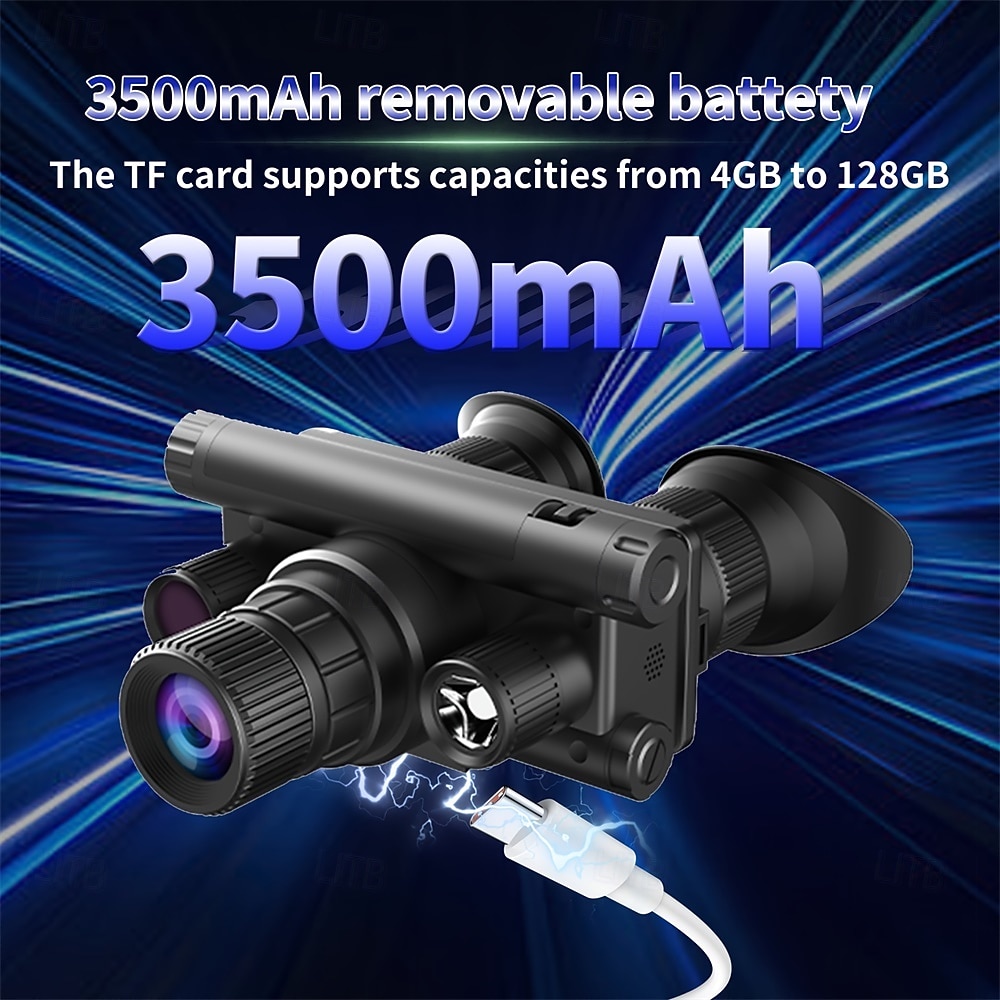 4K HD hoofdgemonteerd nachtzicht met 8x vergroting 4-kleurenmodus 8x zoom 64 GB geheugenkaart voor opname en weergave in hoge definitie kampeerbewaking 2025 - $273.69 –P4