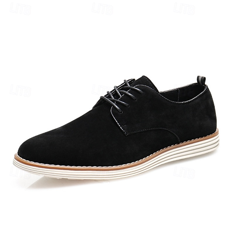 Brune herresko i semsket skinn med oxford-detaljer, klassisk snøredesign og kontrastsøm, ideelle for forretningsmessig uformelt kontorarbeid og semi-formelle arrangementer. 2025 - $46.99 –P2