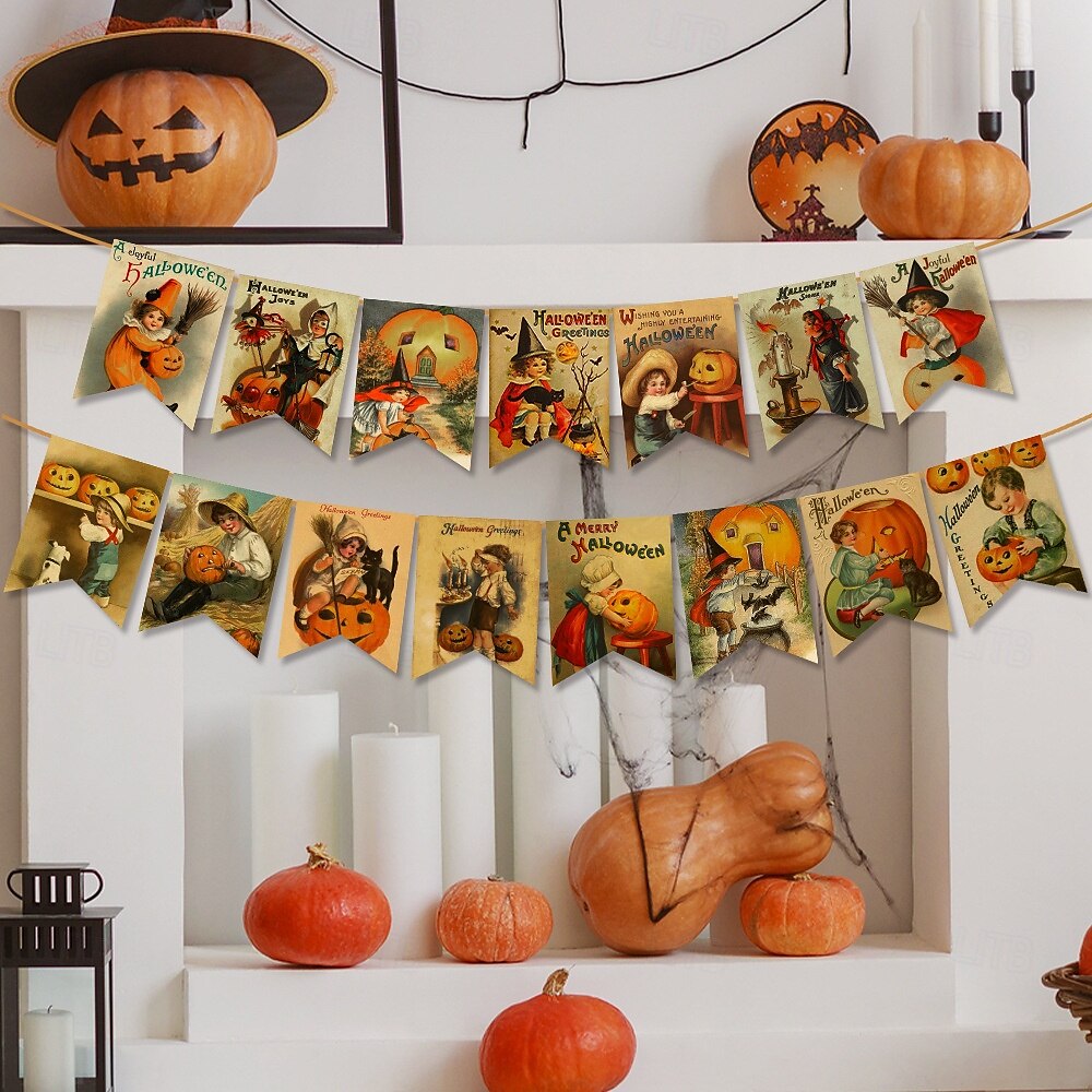 halloween podnoszenie flagi retro baner frak kwiat ustawienie dekoracji rekwizyty artykuły imprezowe 2025 - $9.49 –P8