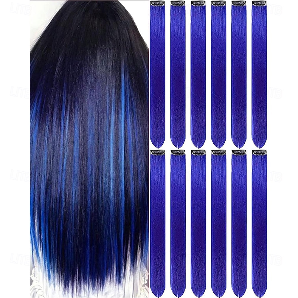 Estensioni Sintetiche Riccio Capelli Sintetici 22 pollici Estensione capelli Clip-In 12 pezzi Morbido Regolabili Soffice Per donna del 2025 a $21.99 –P3