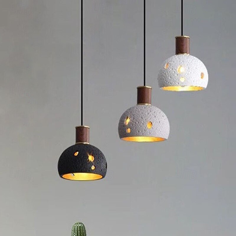 Luminária pendente de madeira para decoração de interiores, lustre de resina vazada, luminárias com altura ajustável, luzes suspensas para quarto, sala de estar, sala de jantar de 2025 por $151.99 –P1