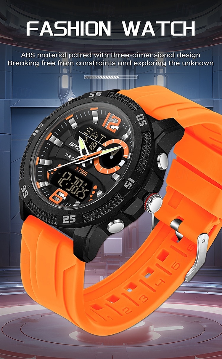 SANDA 3372 Dual Display Men's Watch Chronograph Alarm Clock Sport Multi functional Waterproof LED Electronic Watches 2025 - $26.99 –P9