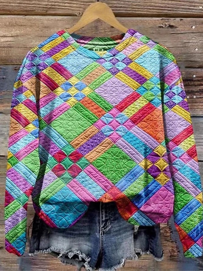 Pentru femei Hanorac pulover Floral Grafic Geometric Casual Manșon Lung Stil Nautic Topuri obișnuite Casă Stradă Zilnice Imprimeu Galben Albastru piscină Mov Portocaliu Maro Vară Primăvară Toamn 2025 - $27.99 –P3