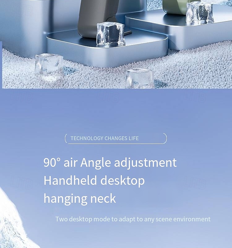 1 Pc handheld cooling fan with 100 levels of cooling and folding, portable turbo mini semiconductor ice pack fan 2025 - $24.99 –P8