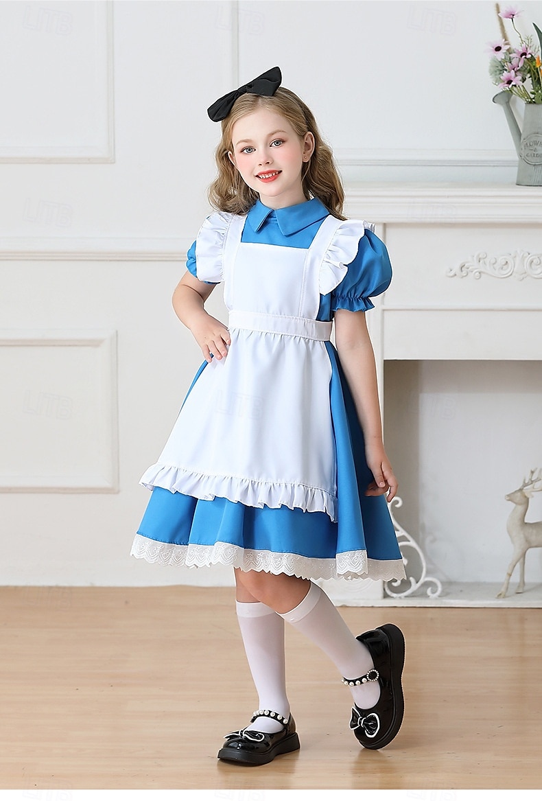 Alice in Wonderland Pohádka Alice Šaty Postavy z pohádek Sladká Lolita Filmové kostýmy for Dívčí Dětské předvečer Všech svatých Karneval Světový den knihy Výkon Vzdělávací převlékání Školní akce 2025 - $40.99 –P3