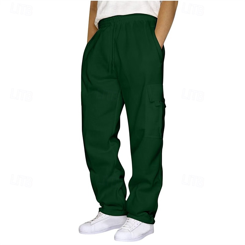 Men's Athletic Pants Sweatpants Trousers Pocket Drawstring Elastic Waist Plain Comfort Sports Outdoor Daily Fashion Casual Light Khaki Black Micro-elastic 2025 - zł69.99 –P12