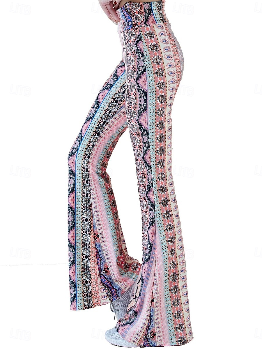 Dame Leggings Årgang Etnisk stil Full lengde Høy Midje Paisly Printer comfy Myk Bekvem Mikroelastisk utendørs Gate Svart Hvit Rosa Blå Sommer Vår Høst Slank Fasong 2025 - $19.99 –P6