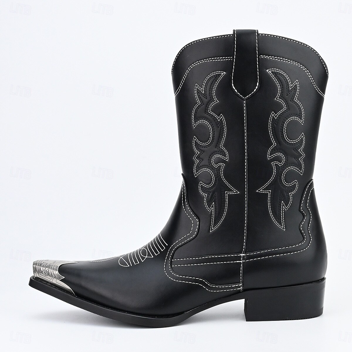 Homme Bottes Bottes de Cowboy Marche ancien Occasionnel Microfibre Chaud Confortable Antidérapant Mocassin Noir de 2025 ? $84.99 –P2