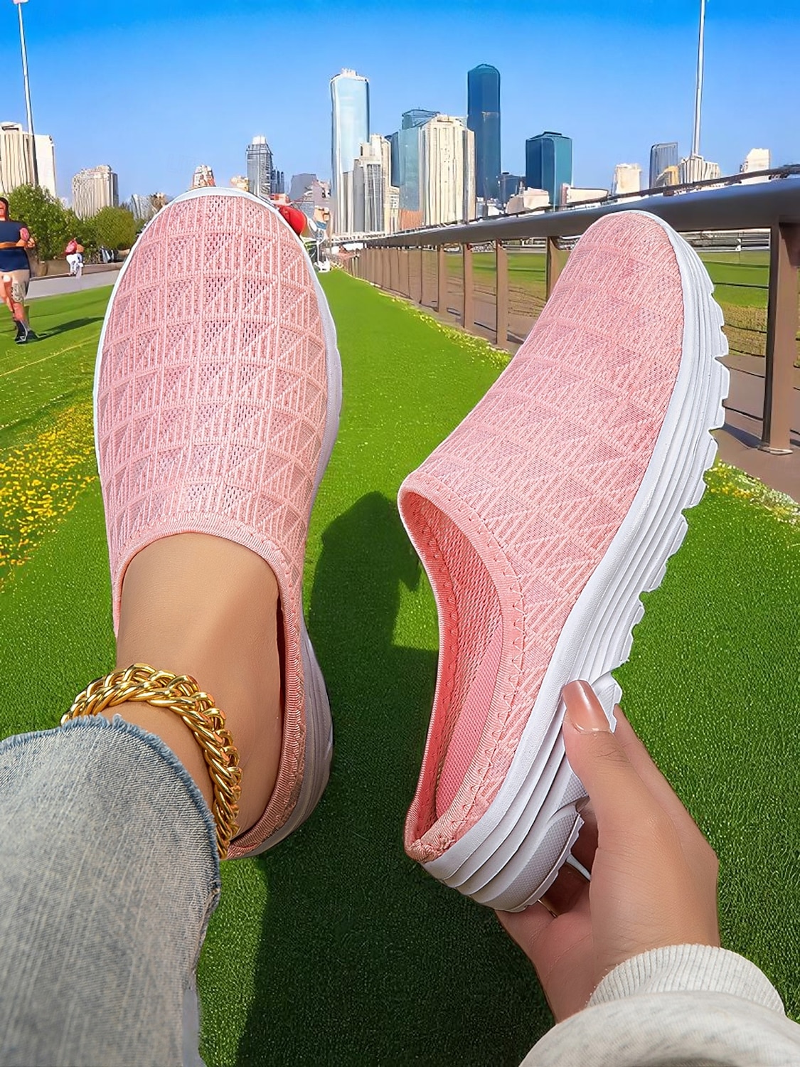 Rosa nettingsko til dame – lette, pustende mullesneakers for utendørs trening, bypendling og uformelle reiser 2026 - $18.99 –P1
