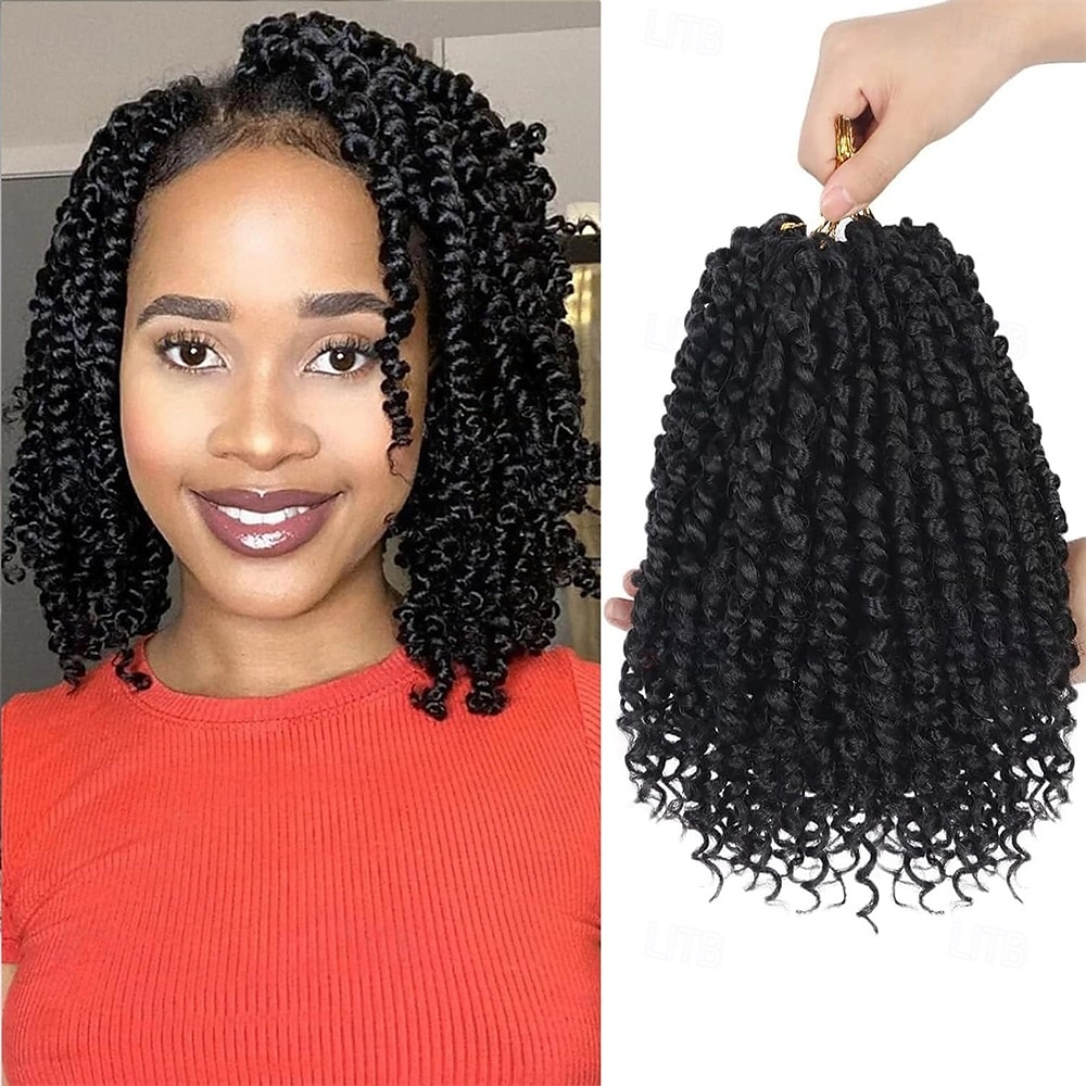 Pre-Twisted Passion Twist Hair 8 Packs 112 Strands Pre Looped Passion Twist Braiding Hair for Women Short Passion Twists Crochet Hair Synthetic Hair Extensions 2025 - $47.99 –P1