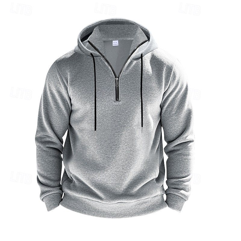Per uomo Felpa con cappuccio Felpa con cappuccio in pile Aalbicocca Rosso bordeaux Nero Bianco Rosso Con Cappuccio Blocco di colori Con zip Blocco di colore Zip a un quarto Sport & Outdoor Quotidiano del 2025 a $27.99 –P1