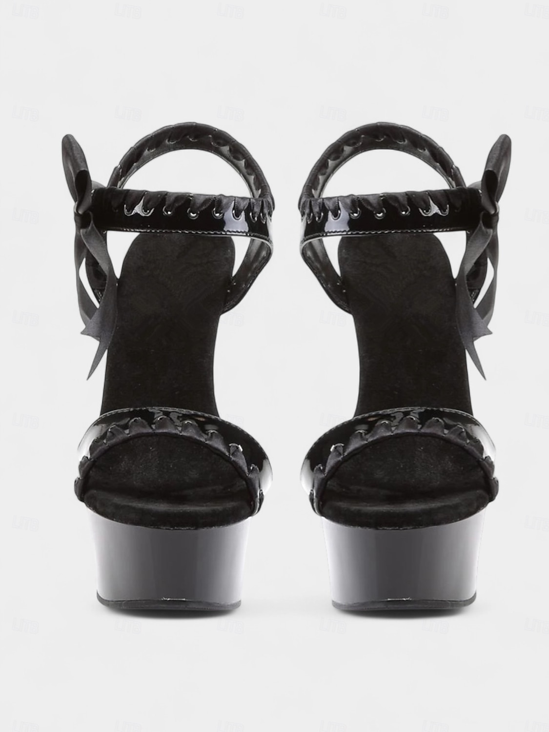 Escarpins à talons aiguilles noirs vintage années 1980 avec nœud en satin rouge – sandales gothiques lolita sexy à talons hauts pour fêtes, spectacles et tenues de club de 2025 ? $79.99 –P4