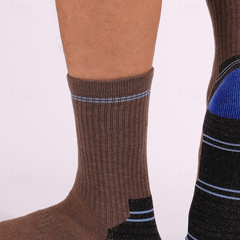 1 Par Hombre calcetines de lana merino Calcetines de senderismo Calcetines para correr Mantiene abrigado Transpirable Anti ampollas Grueso Invierno Al aire libre tripulación de cuarto Retazos Lana 2025 - $11.49 –P9