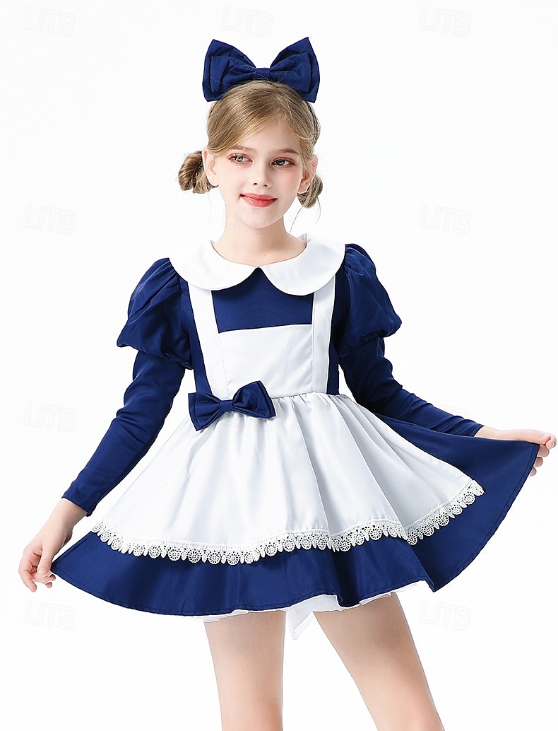 Alice au pays des merveilles Conte de Fées Alice Robe Costume Personnages de contes de fées Douce Lolita Cosplay de Film for Fille Enfant Halloween Carnaval Journée mondiale du livre Performance de 2025 ? $39.99 –P5