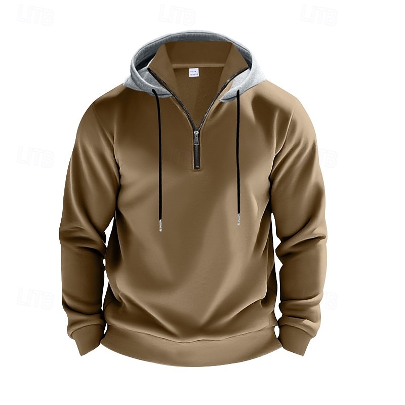 Per uomo Felpa con cappuccio Felpa con cappuccio in pile Aalbicocca Rosso bordeaux Nero Bianco Rosso Con Cappuccio Blocco di colori Con zip Blocco di colore Zip a un quarto Sport & Outdoor Quotidiano del 2025 a $27.99 –P6