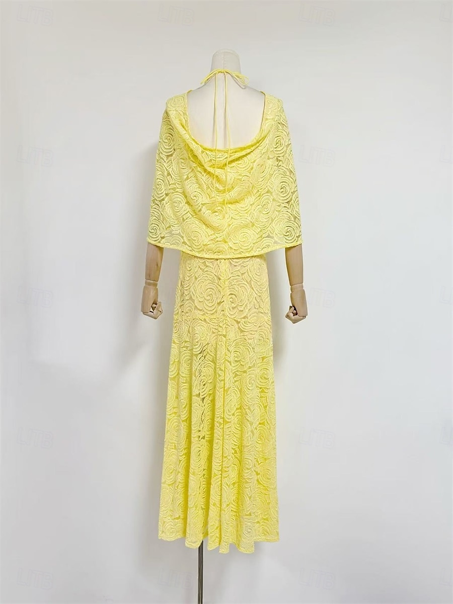Sirène / Trompette Robe de Soirée Élégant Robe Formel Mariage Longueur au sol Manche Courte Col haut Dentelle avec Châle 2025 de 2025 ? $129.99 –P3