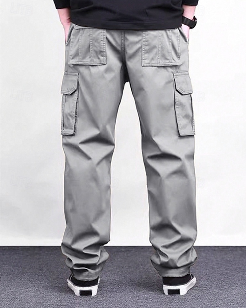 Men's Cargo Pants Trousers Elastic Waist Drawstring Multi Pocket Plain Wearable Outdoor Daily Camping & Hiking Fashion Classic Black Green 2025 - $28.99 –P11