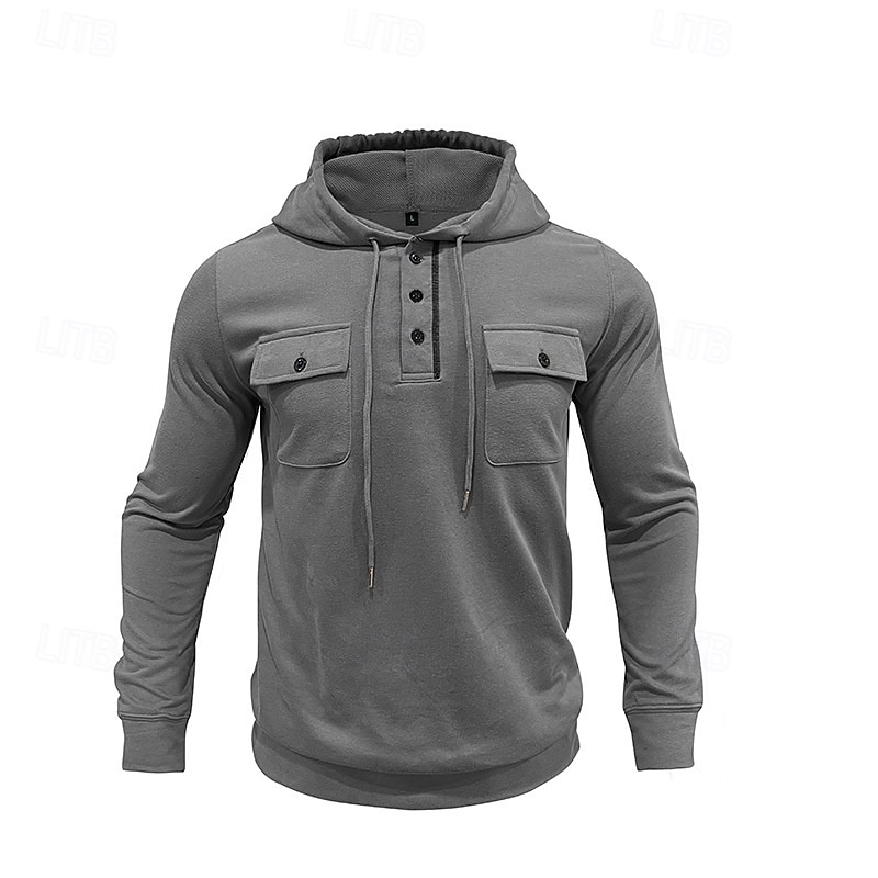 Men's Hoodie Black Army Green Green Dark Gray Coffee Hooded Plain Pocket Sports & Outdoor Daily Holiday Polyester Streetwear Basic Casual Spring Autumn / Fall Clothing Apparel Hoodies Sweatshirts  2026 - $30.99 –P10