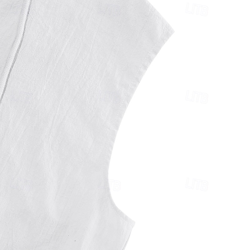 Herren Tank Top Weste Unterhemd Ärmelloses Shirt Ärmellos Mit Kapuze Sommer Einfach Mode Designer Basic Knöpfe Urlaub Straße Ausgehen Schwarz Weiß Gelb Top T-Shirt für Herren 2025 - $17.99 –P10