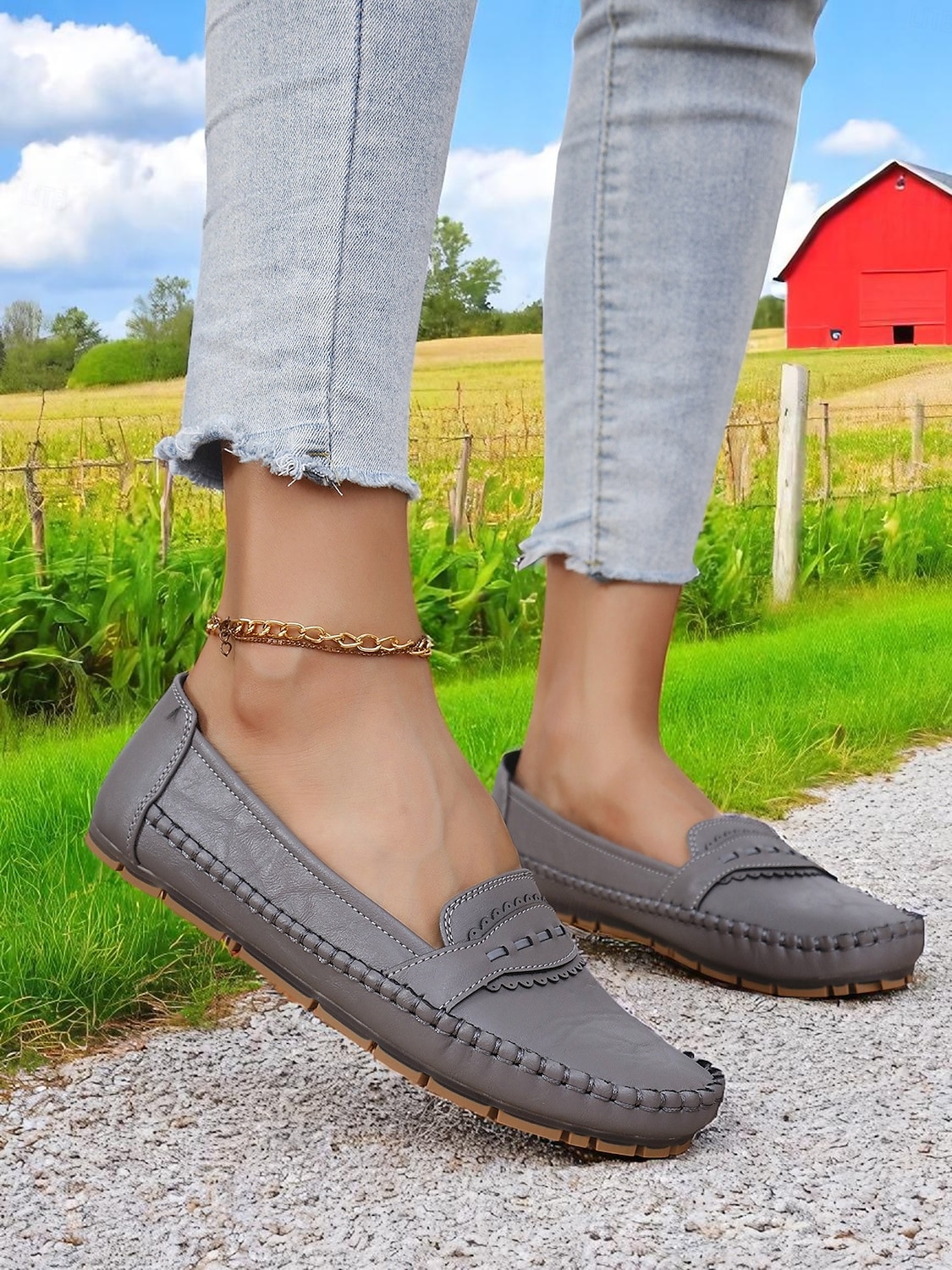 Mocassini grigi da donna – Scarpe pieghevoli morbide con suola antiscivolo per viaggi su strada guida e commissioni quotidiane del 2026 a $24.99 –P3