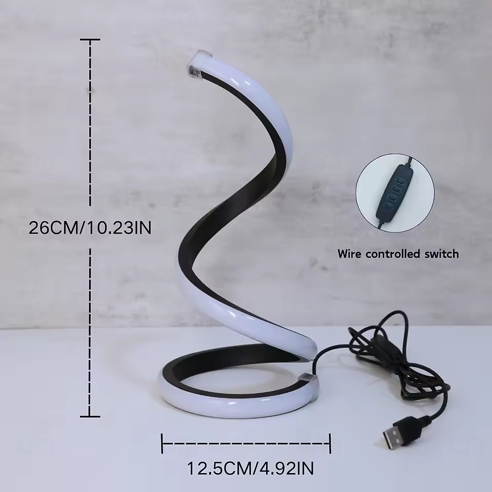 прикроватные лампы, декоративная спиральная настольная лампа, плавная 3-х температурная регулировка яркости usb-светильника для спальни, гостиной, кухни, кабинета, тумбочки, украшения 2026 - $17.49 –P16