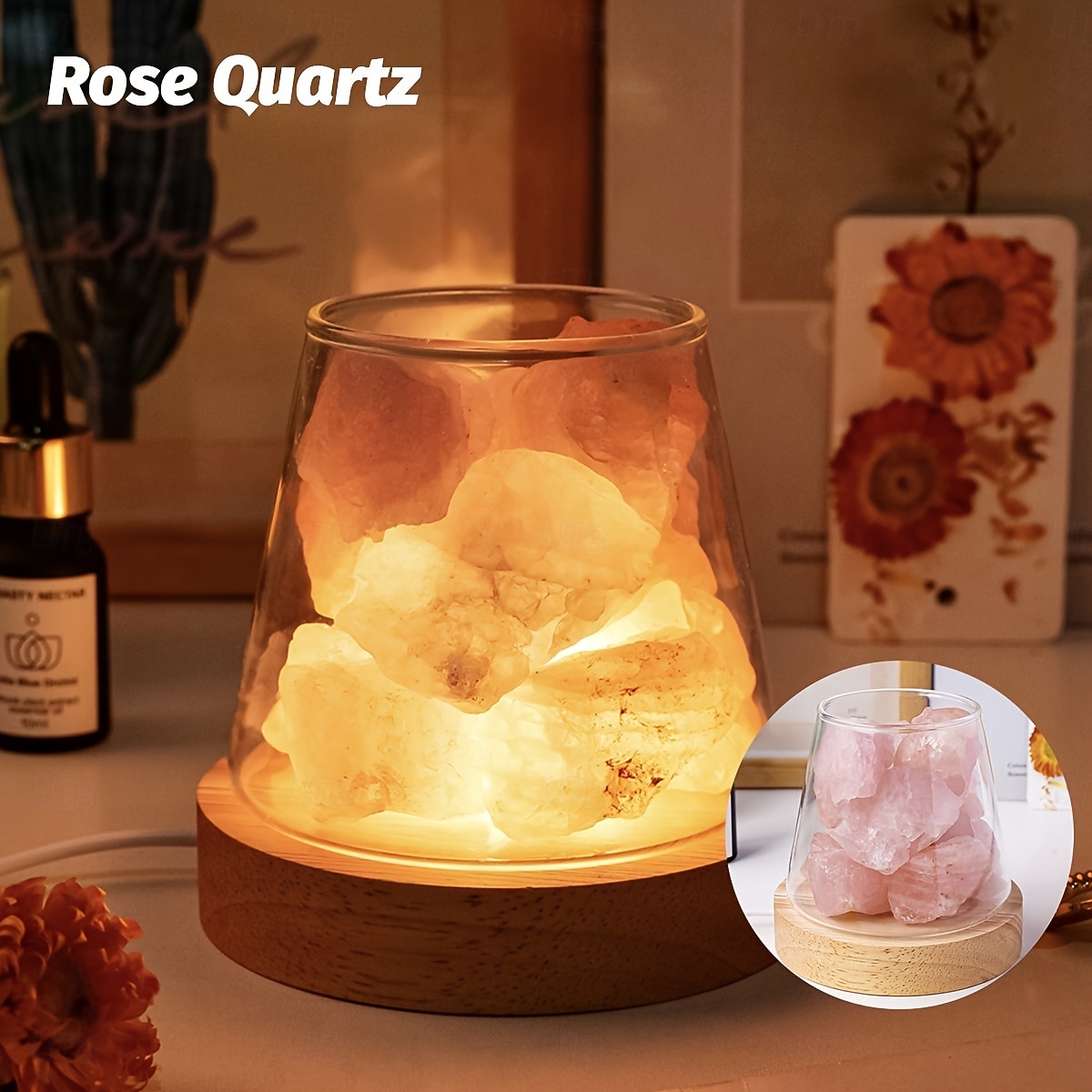 Natural Crystal Aroma Stone 1pc Diffuser - Demagnetising Bowl Lamp Ornament Home Bedroom Night Light Companion Gift - Essential Oil Not Included 2026 - $39.99 –P14