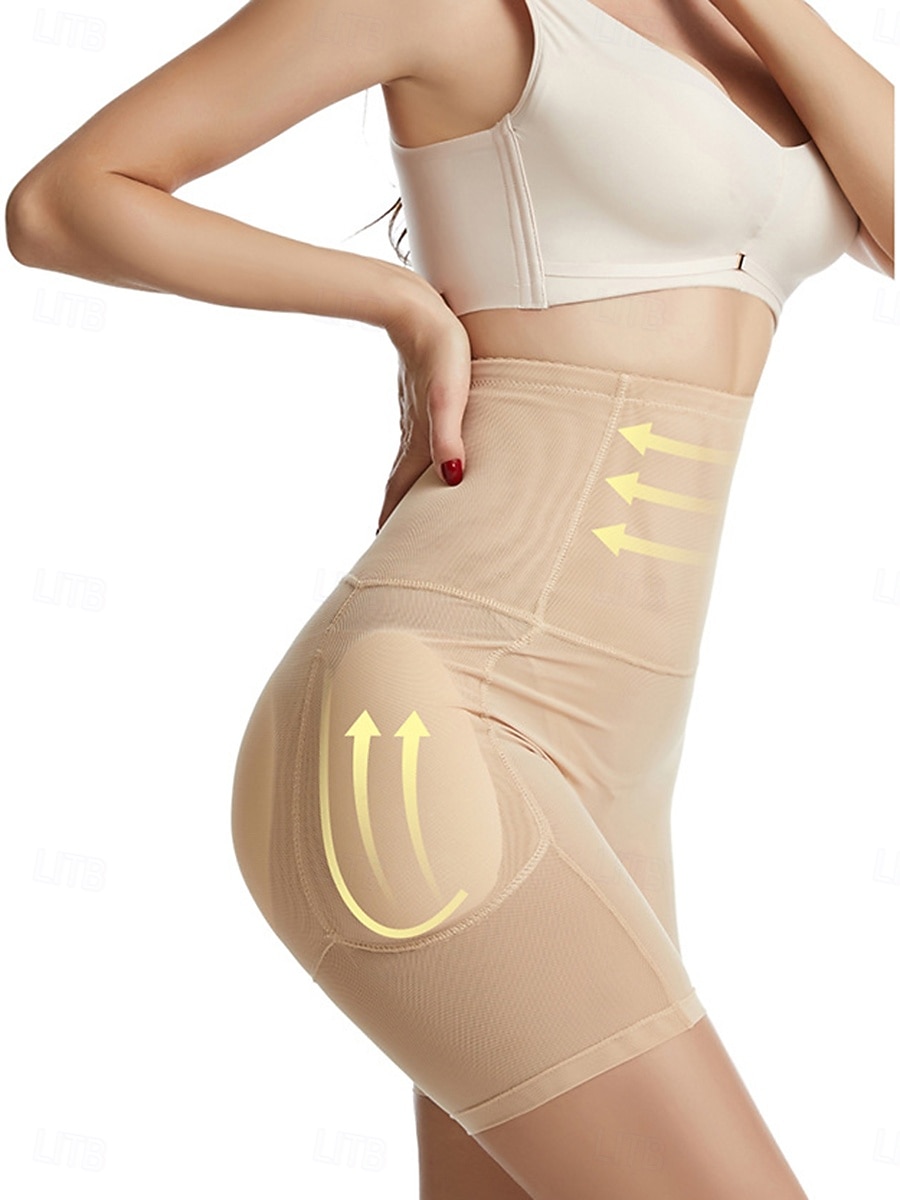 Női Alakformáló ruha Alakformáló ruha Rövid Magas derék Sima Elasztikus derékpánt Mekano Kényelmes Nyúlós Jóga Bőrszínű Fekete Nyár Tavasz Karcsúsított 2025 - $13.99 –P10
