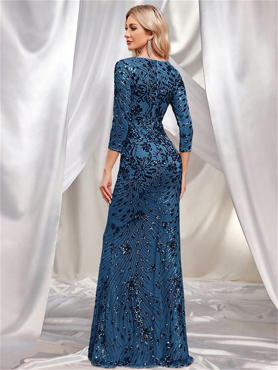 Mermaid / Trumpet Quinceanera Dresses Elegant Dress Formal Wedding Floor Length Long Sleeve Sweetheart Sequined with Sequin 2025 - $109.99 –P6