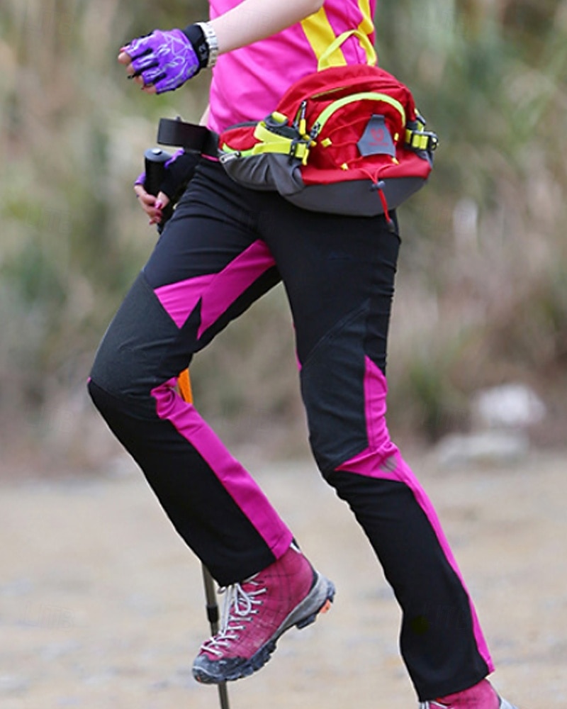 Women's Outdoor Pants Hiking Pants Trousers Patchwork Autumn / Fall Outdoor Regular Fit Waterproof Windproof Lightweight Bottoms Elastic Waist Purple Camping / Hiking / Caving Running S M L XL XXL 2026 - $34.99 –P1