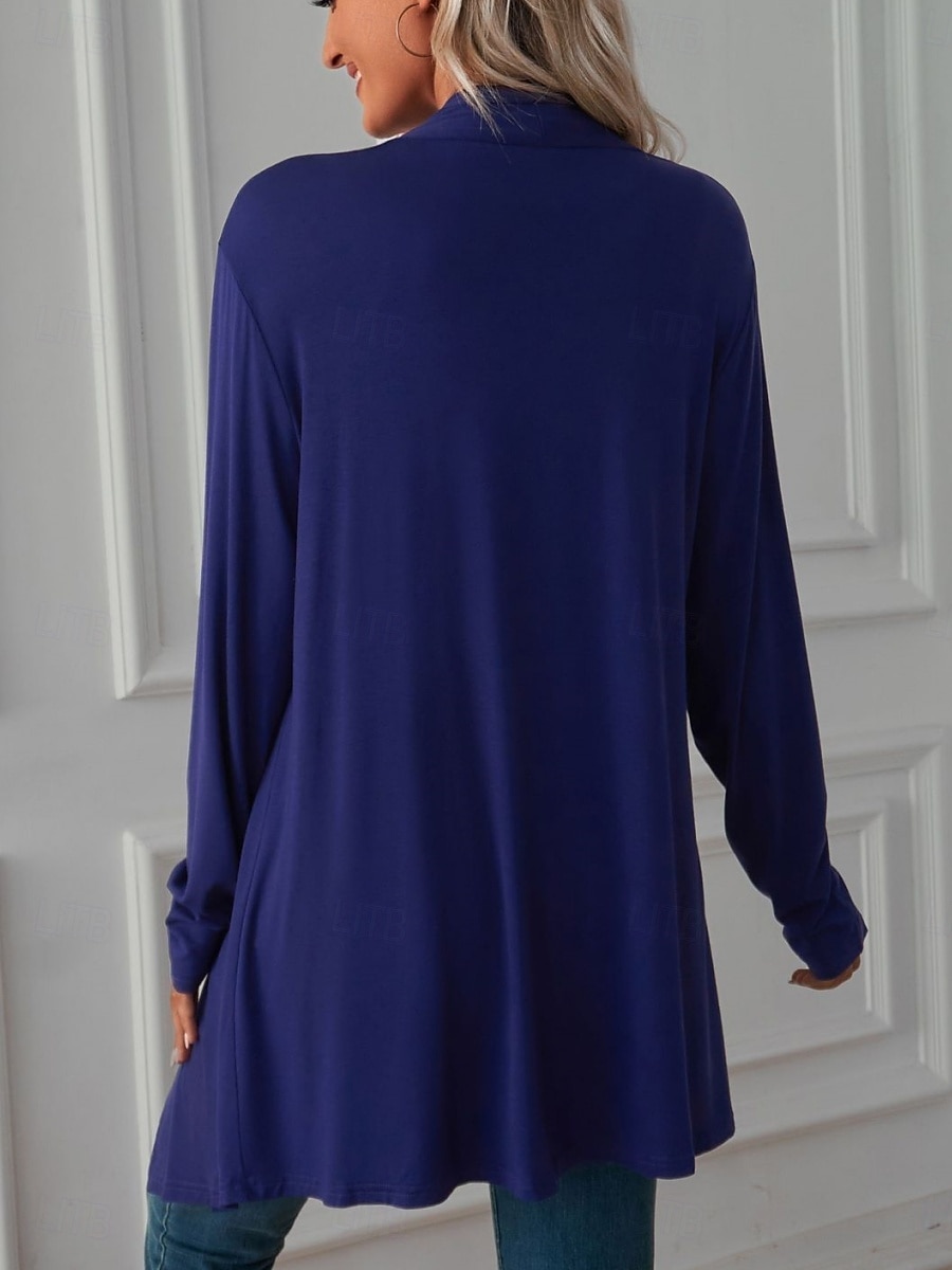 Women's Casual Jacket Breathable Comfortable Oversized Casual Plain Vacation Street Casual Daily Wear Open Front Long Collarless Regular Fit 3/4 Length Sleeve Outerwear White Pink Wine Summer Spring 2025 - $22.99 –P5
