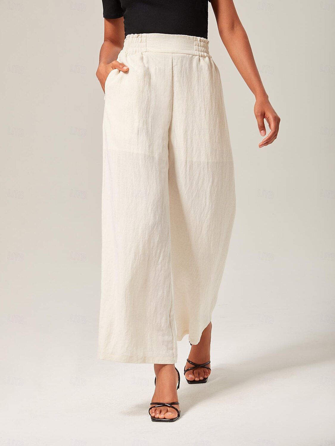 Femmes Féminin Droit Longueur complète Taille haute Élégant Occasionnel Beige Été Automne Inter-saisons XS S M de 2025 ? $69.99 –P5