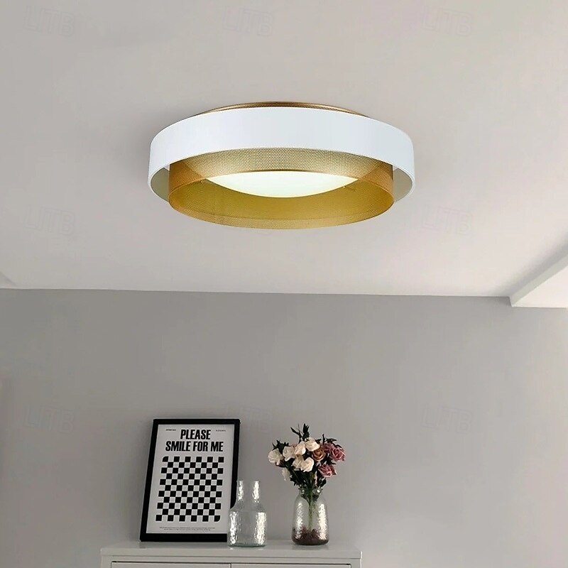 Rund metalltaklampe til hjemmet, LED-taklampe med innfelt montering og akryldeksel, moderne taklampe for soverom, nordisk stue, spisebord, taklamper 2025 - $302.29 –P5