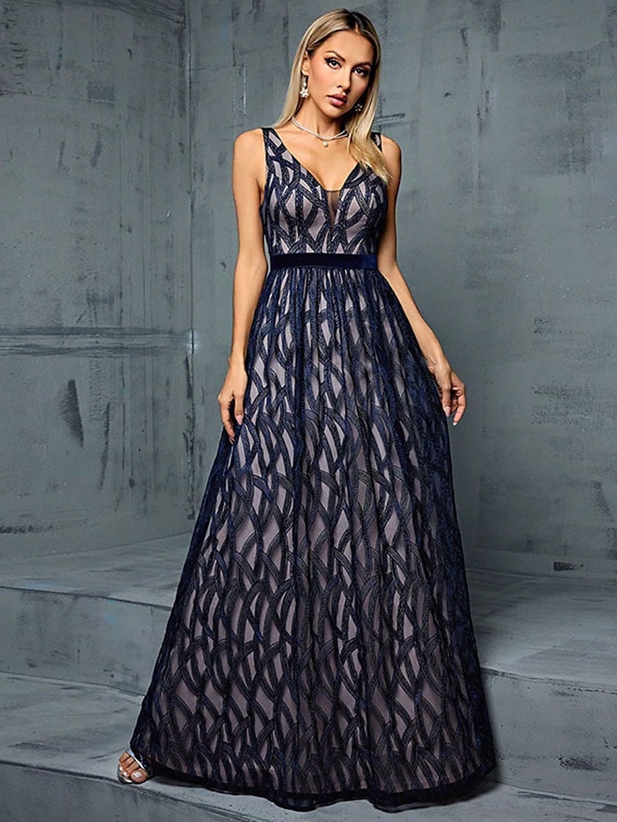 A-Line Quinceanera Dresses Elegant Dress Formal Wedding Floor Length Sleeveless V Neck Lace V Back with Pleats 2025 - $109.99 –P6