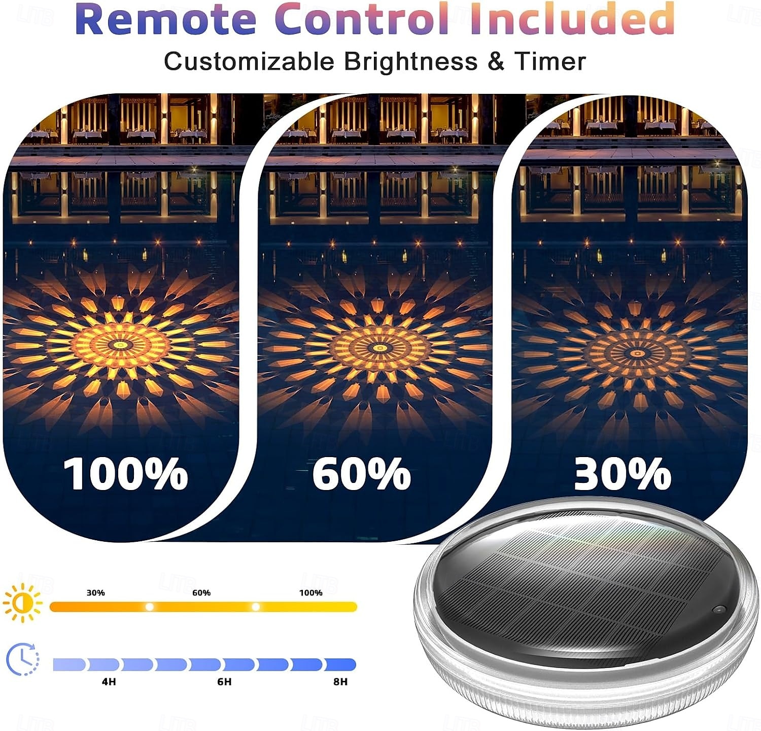 Solar Rechargeable Floating Pool Lights That Float with Remote Control 9 Lighting Timing Mode Waterproof for Inground Pool Bathroom Bathtub Pool Party 2025 - $46.76 –P5