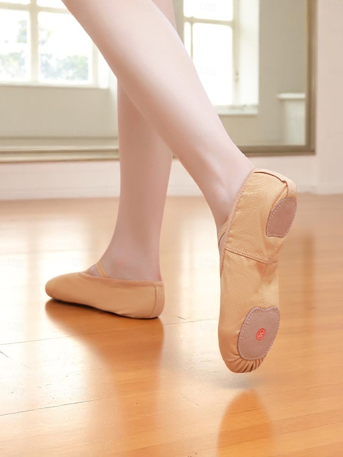 scarpette da ballo da donna in tela rosa - scarpe da allenamento professionali con cinturini elastici per l'allenamento in studio e le esibizioni del 2025 a $24.99 –P1