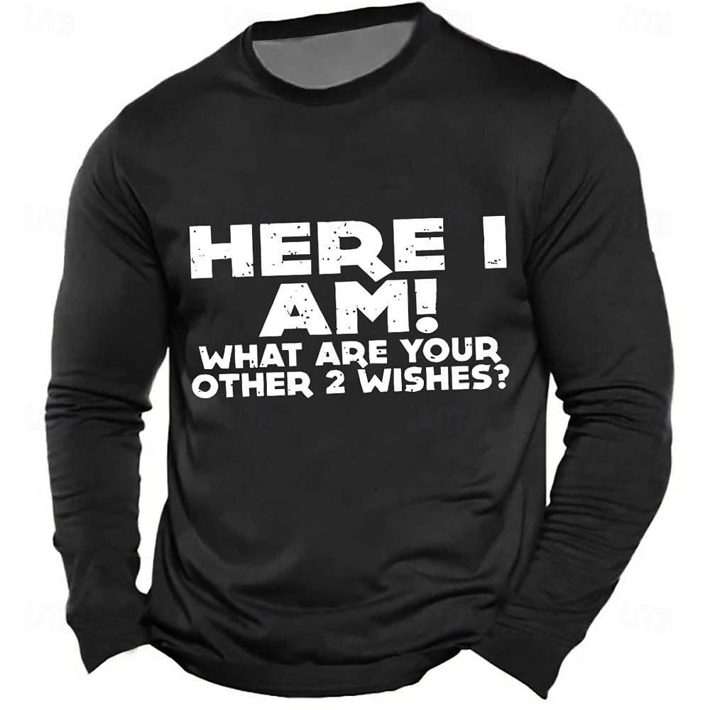 Herren Lustiger Slang T Shirt Langarm T-Shirt 3D-Druck Rundhalsausschnitt Hemd Mode Täglich Basic Straße Lässig Täglich Schwarz Rote Blau Sommer Frühling Bekleidung S M L XL XXL XXXL 2025 - $19.99 –P4