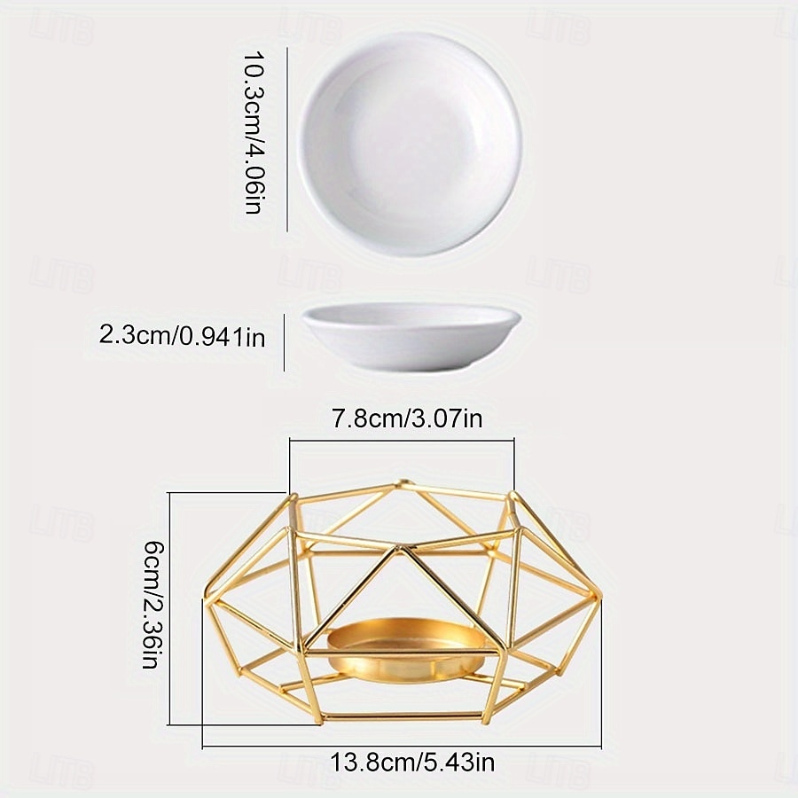 1 set keramische theelichthouder - geurige etherische olie diffuser aroma-rijke kaars olie warmer zachte theelicht wax smelt warmer - uniek vogelnest ontwerp duurzame metalen constructie perfect f 2025 - $18.49 –P9