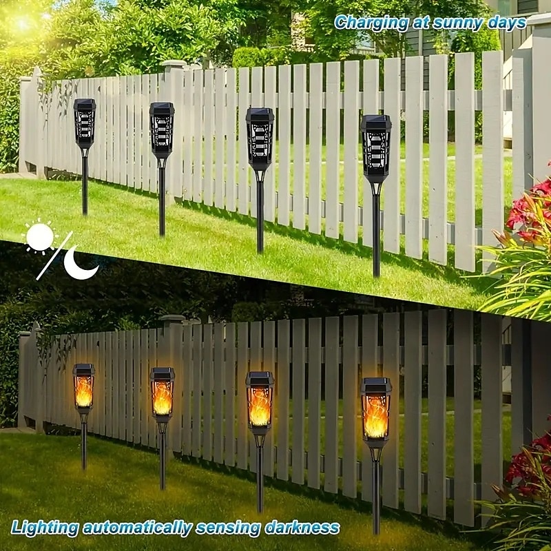 8 Pcs Outdoor Waterproof Solar Flashing Flames Plug in Lights Sensor Lights Garden Courtyard Lawn Path Christmas Halloween Festival Atmosphere Decorative Lights Landscape Lights 2025 - $81.99 –P5