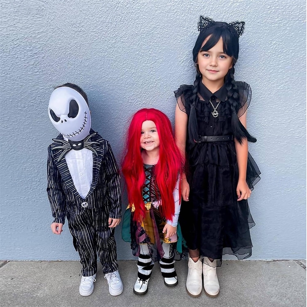 Long Braid Wig With Bangs Black Braided Wig Girls Halloween costume Wigs For Kids 2025 - $25.99 –P6
