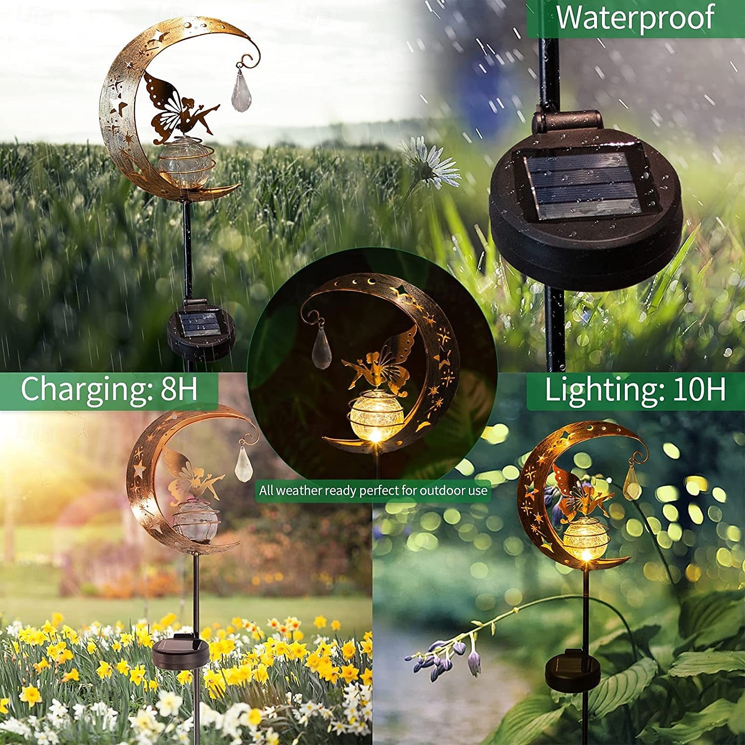 1 Pc Garden Solar Light Outdoor Decorative Light Moon Fairy Angel Lawn Light Waterproof Warm Light LED Light for Villa Yard Channel Lawn Terrace Garden Decoration 2026 - $25.99 –P5